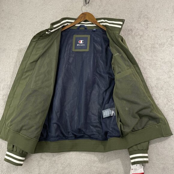 NEW Champion Men's L Rain Windbreaker Jacket Mesh Lining Full-Zip Outerwear - Picture 11 of 12